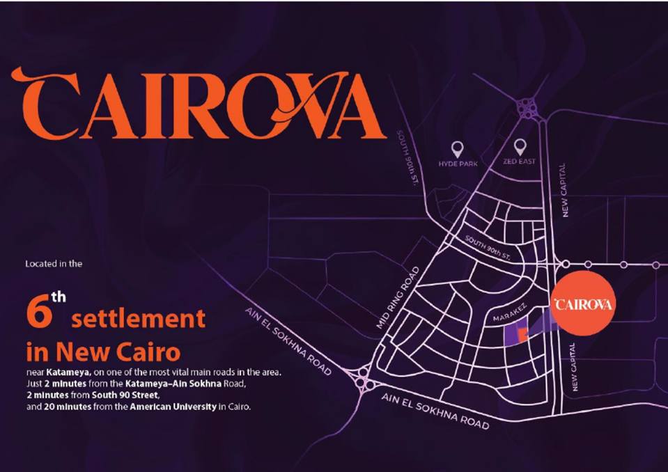 موقع كايروفا التجمع السادس Cairova New Cairo