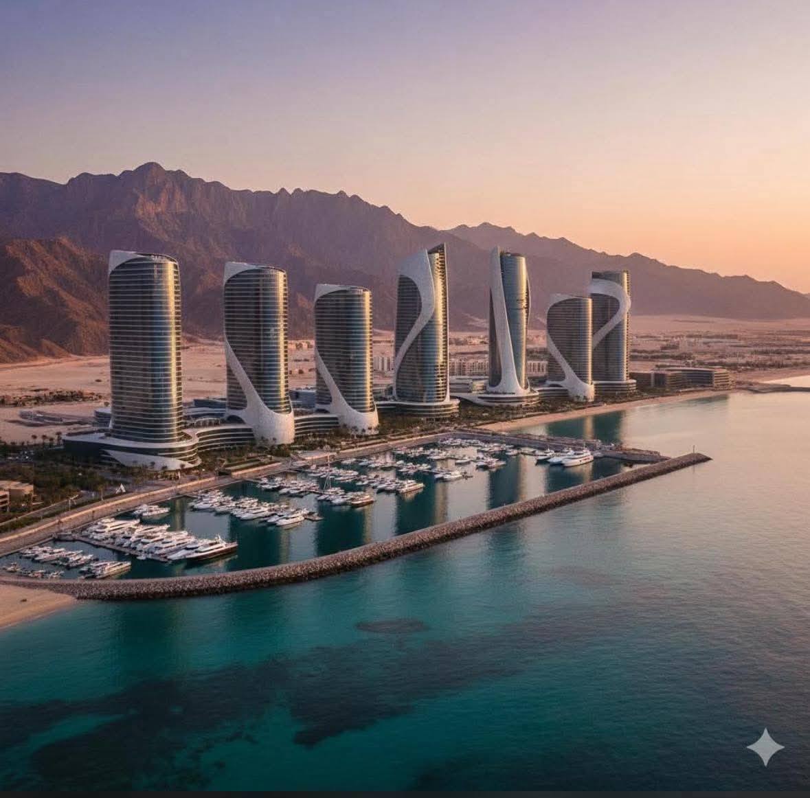 أول أبراج سكنية على البحر في السخنة.