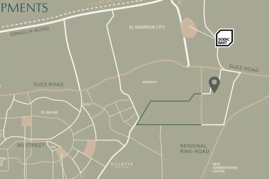 موقع سوديك ايست فيل المستقبل سيتي Location Sodic Eastvale Mostakbal