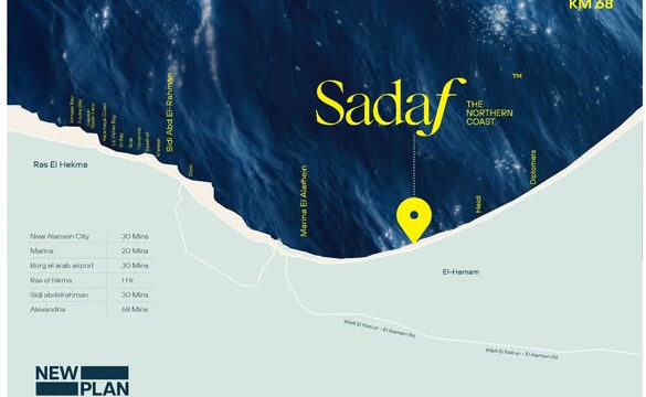 موقع صدف الساحل الشمالى على الخريطة مشروع Sadaf North Coast الكيلو 68.