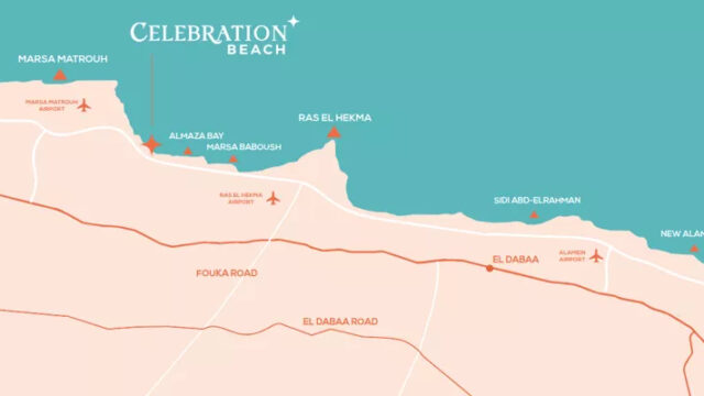 موقع قرية سيليبريشن الساحل الشمالي على الخريطة
